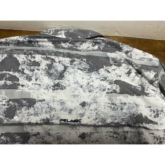 PELAGIC Eclipse Pro Series Guide Shirt 2XL Gray Camo Button Up Long Sleeve - Picture 16 of 16